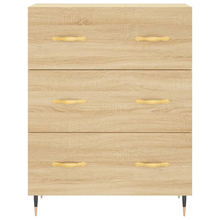Buffet chêne sonoma 69,5x34x90 cm bois d'ingénierie - 5