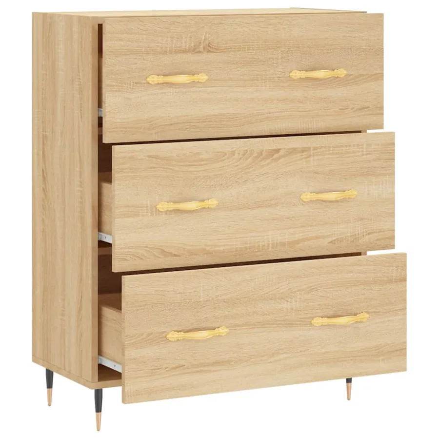 Buffet chêne sonoma 69,5x34x90 cm bois d'ingénierie - 6