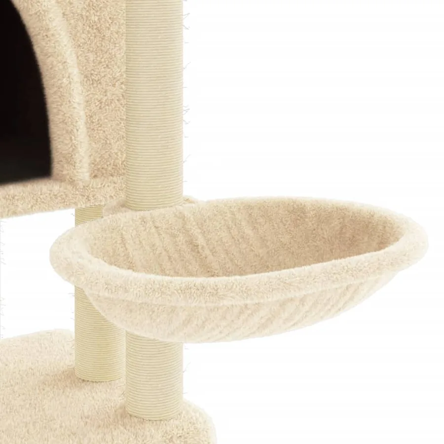 Arbre à chat avec griffoirs en sisal Crème 180 cm - 7