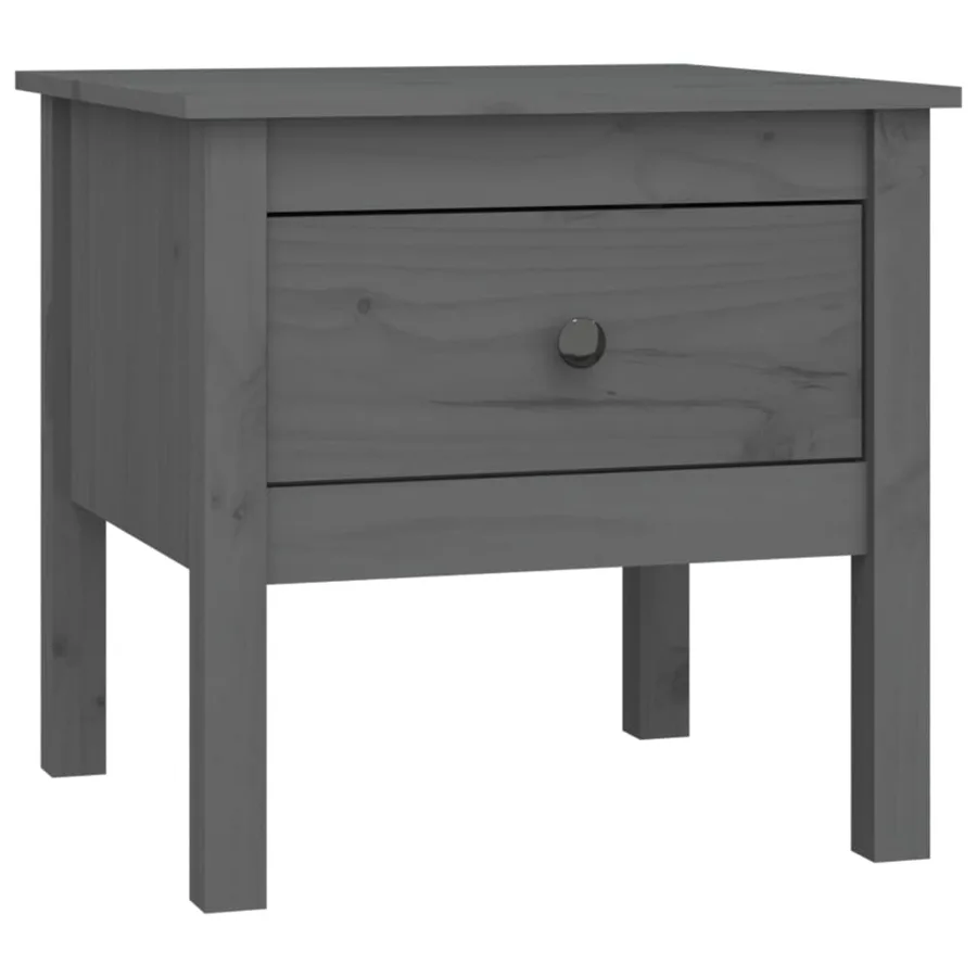 Table d'appoint Gris 50x50x49 cm Bois massif de pin - 2