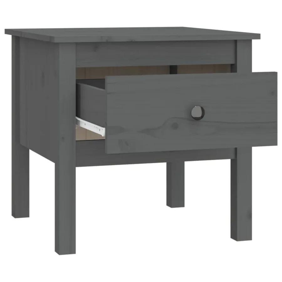 Table d'appoint Gris 50x50x49 cm Bois massif de pin - 7