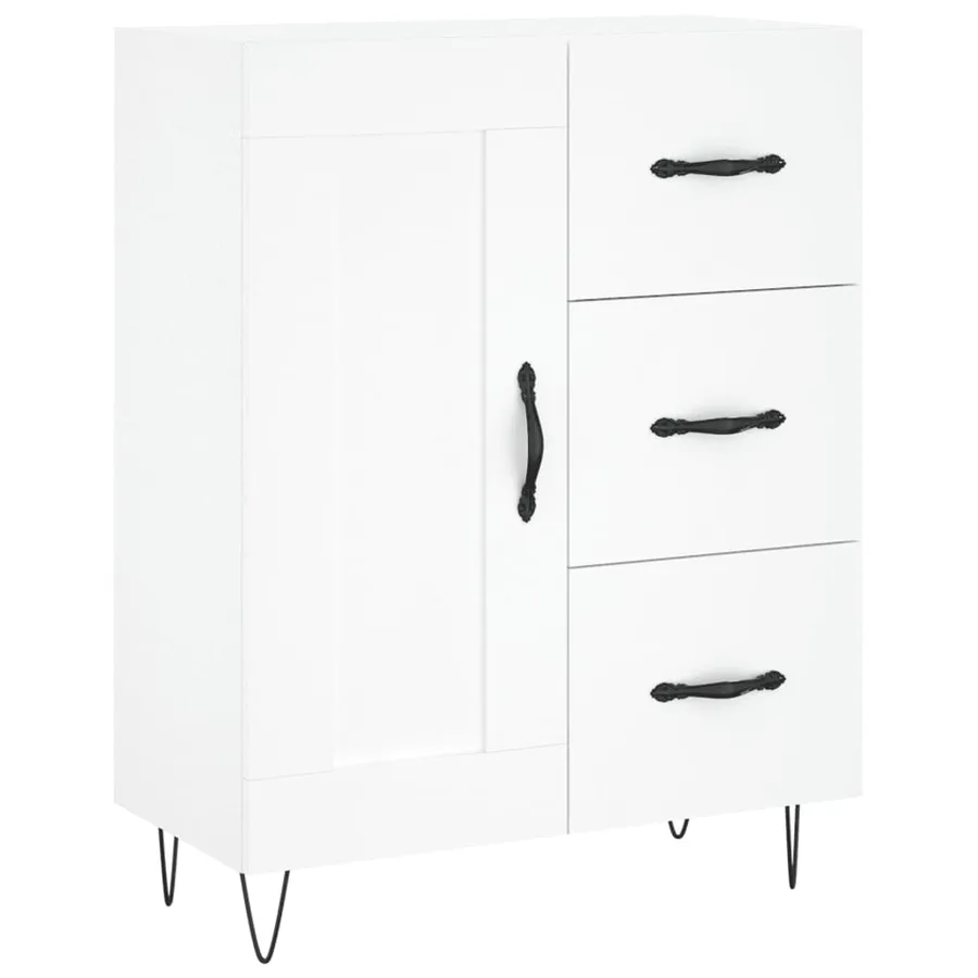 Buffet haut Blanc 69,5x34x180 cm Bois d'ingénierie - 7