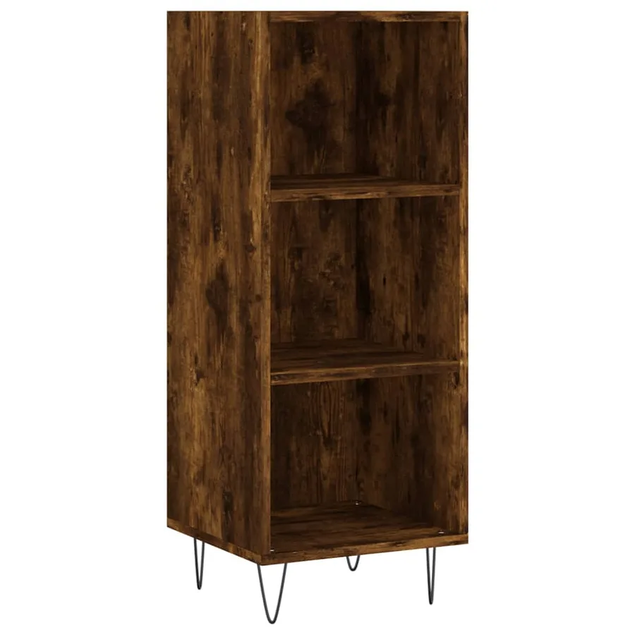 Buffet chêne fumé 34,5x32,5x90 cm bois d'ingénierie - 2