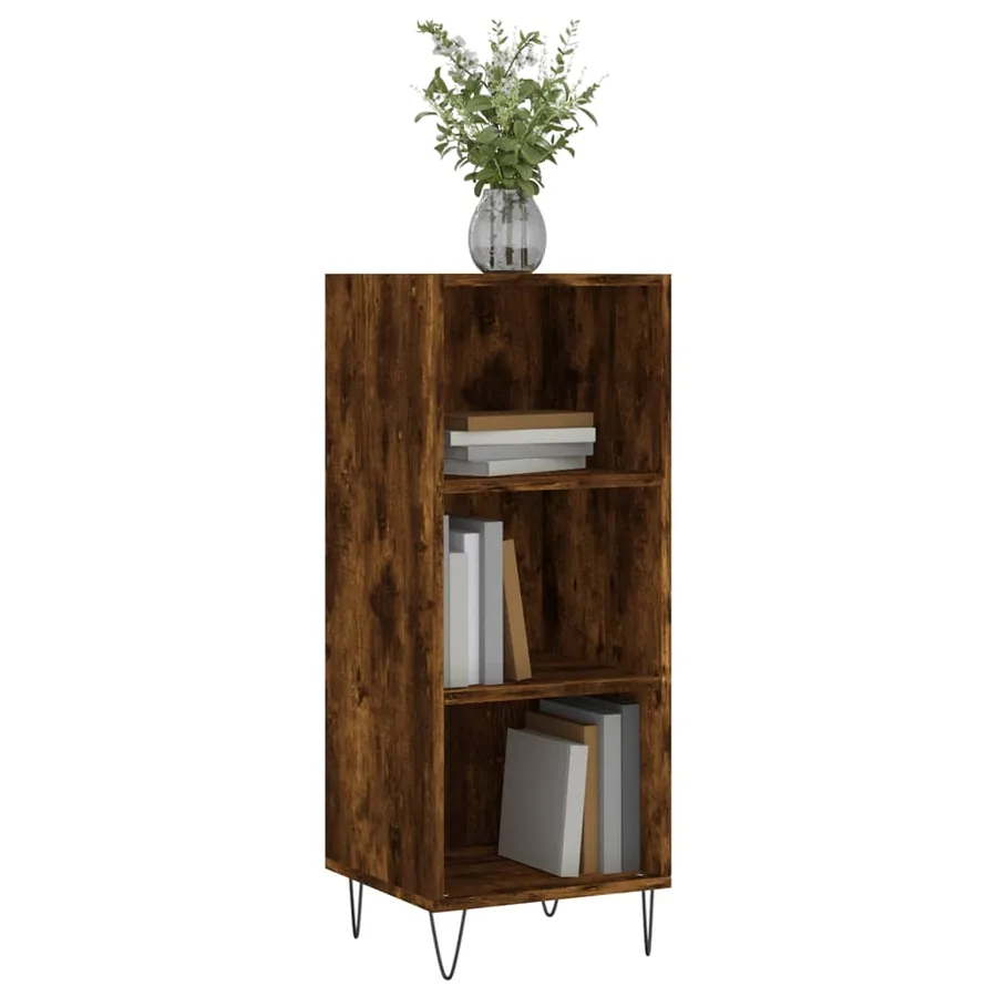 Buffet chêne fumé 34,5x32,5x90 cm bois d'ingénierie - 3