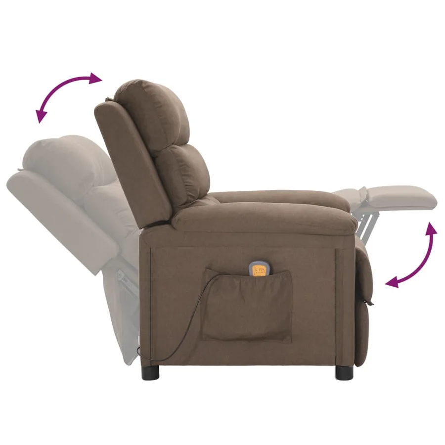 Fauteuil de massage Taupe Tissu - 7