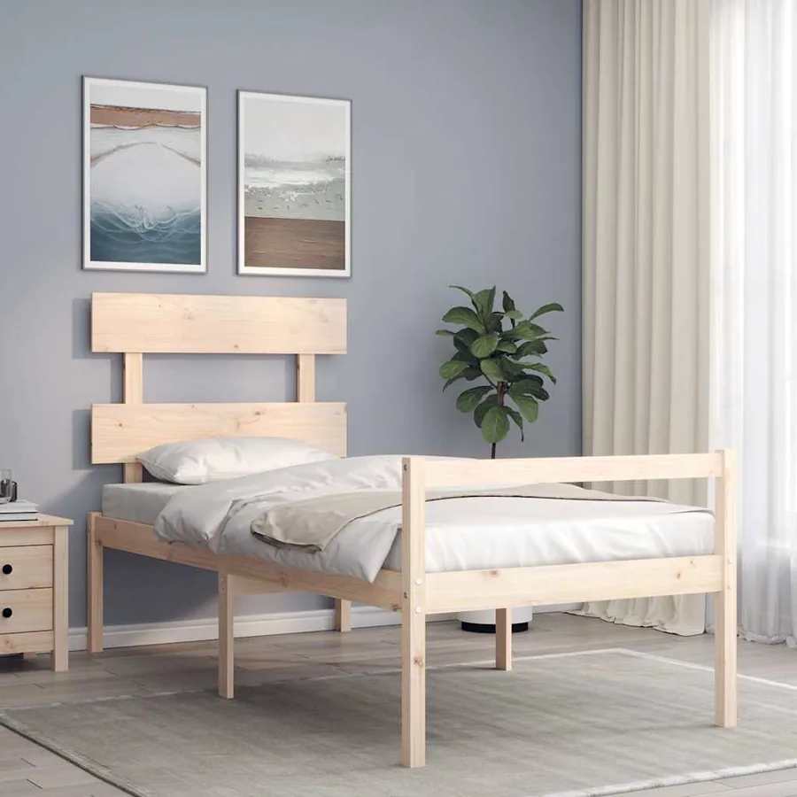 Lit pour personne âgée sans matelas bois massif