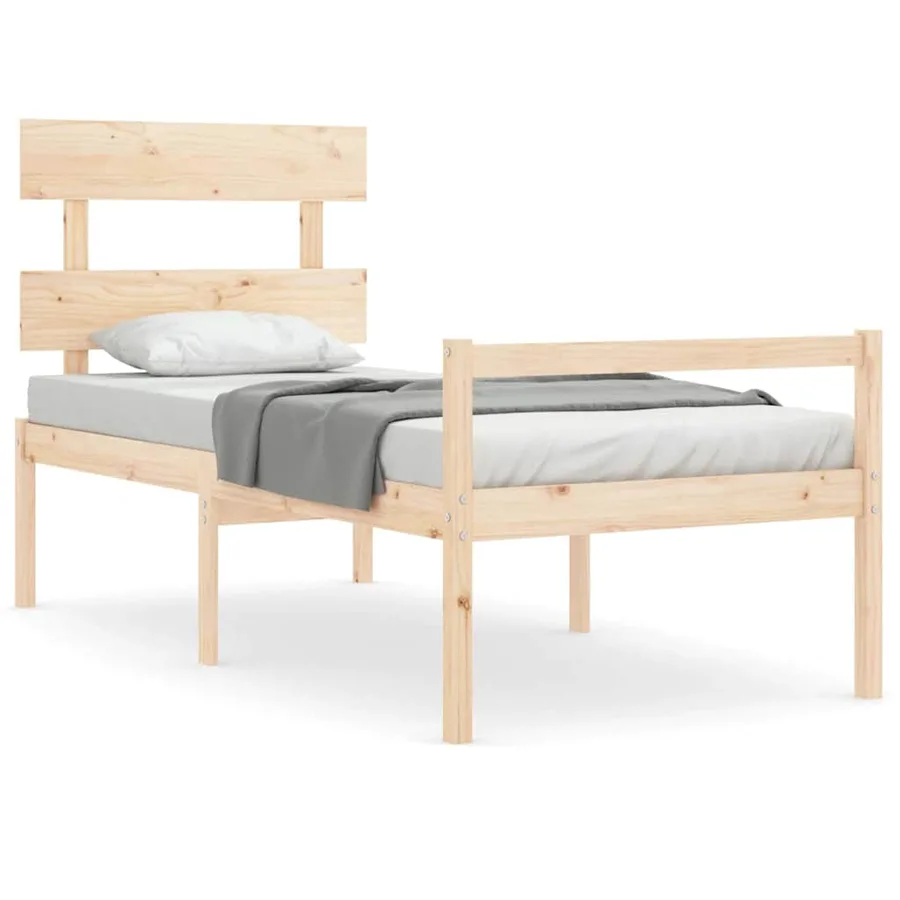 Lit pour personne âgée sans matelas bois massif - 2