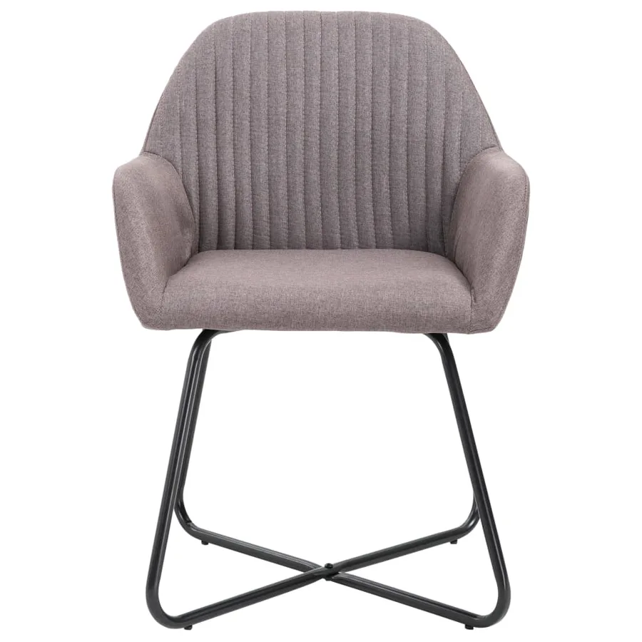 Chaises à manger lot de 2 taupe tissu - 3