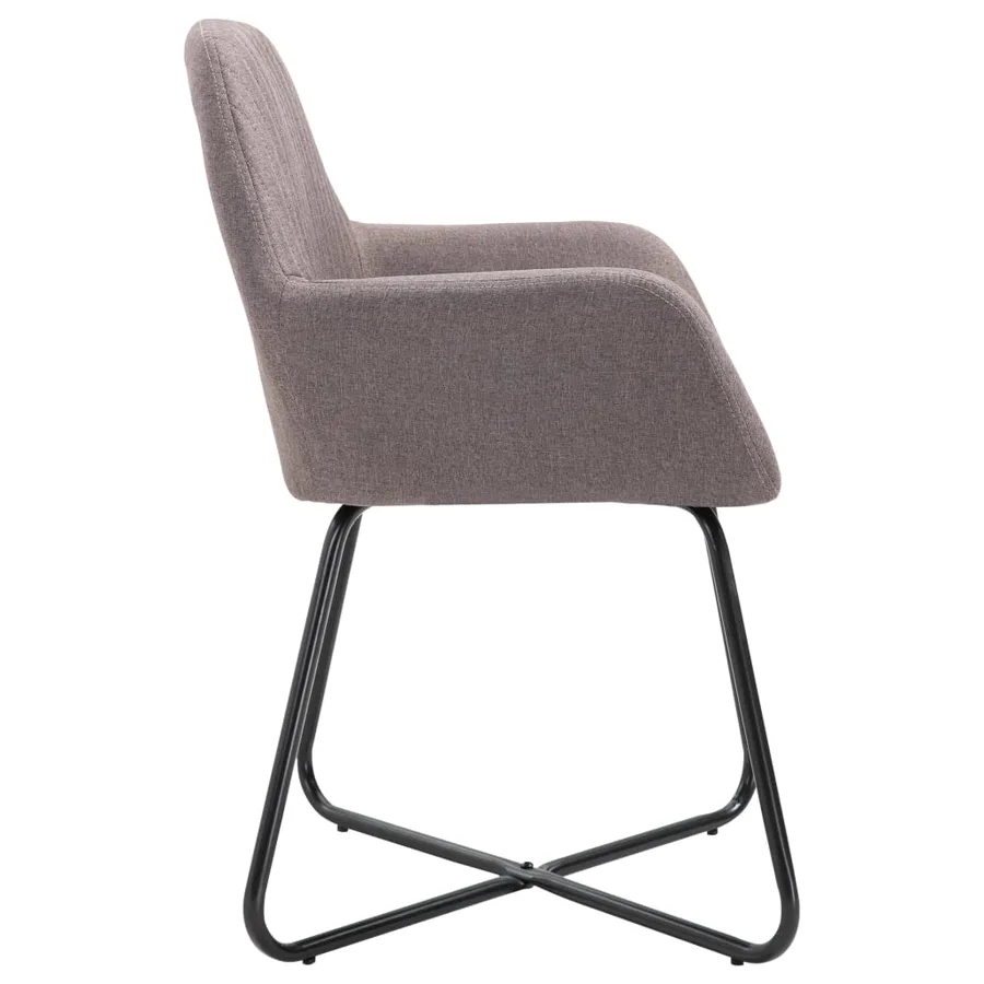 Chaises à manger lot de 2 taupe tissu - 4