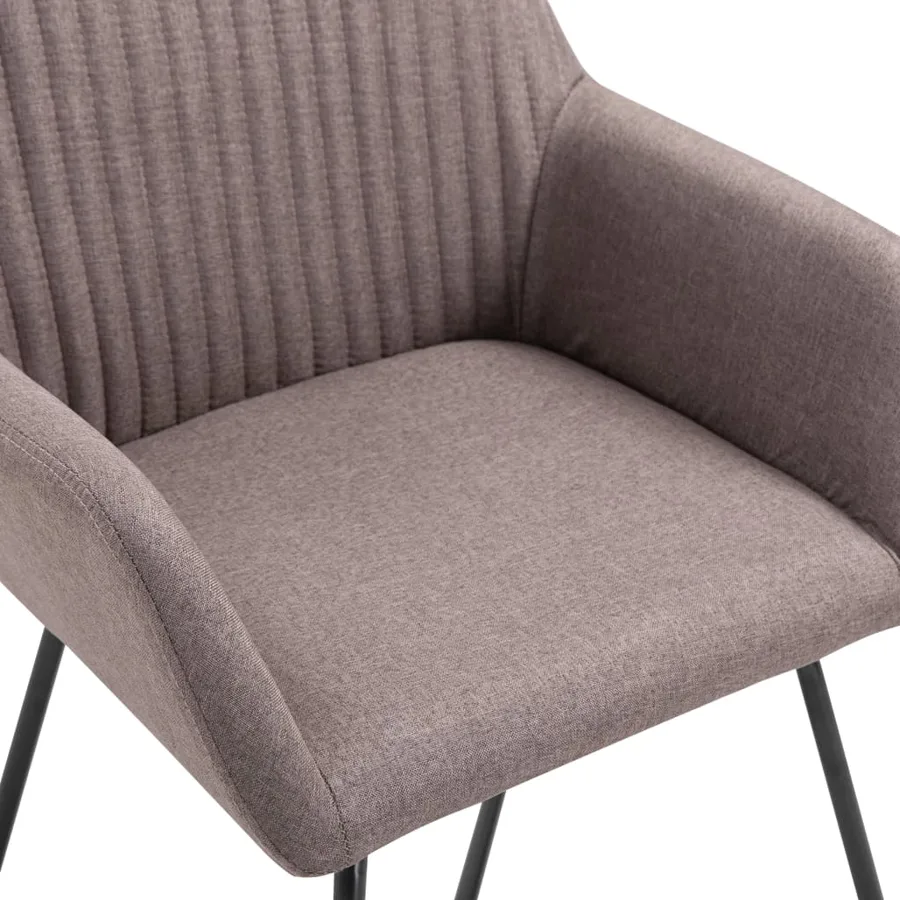 Chaises à manger lot de 2 taupe tissu - 6