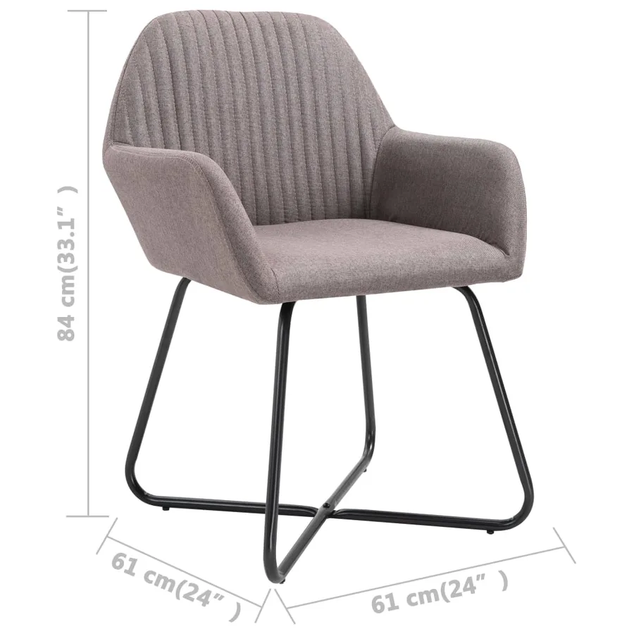 Chaises à manger lot de 2 taupe tissu - 8