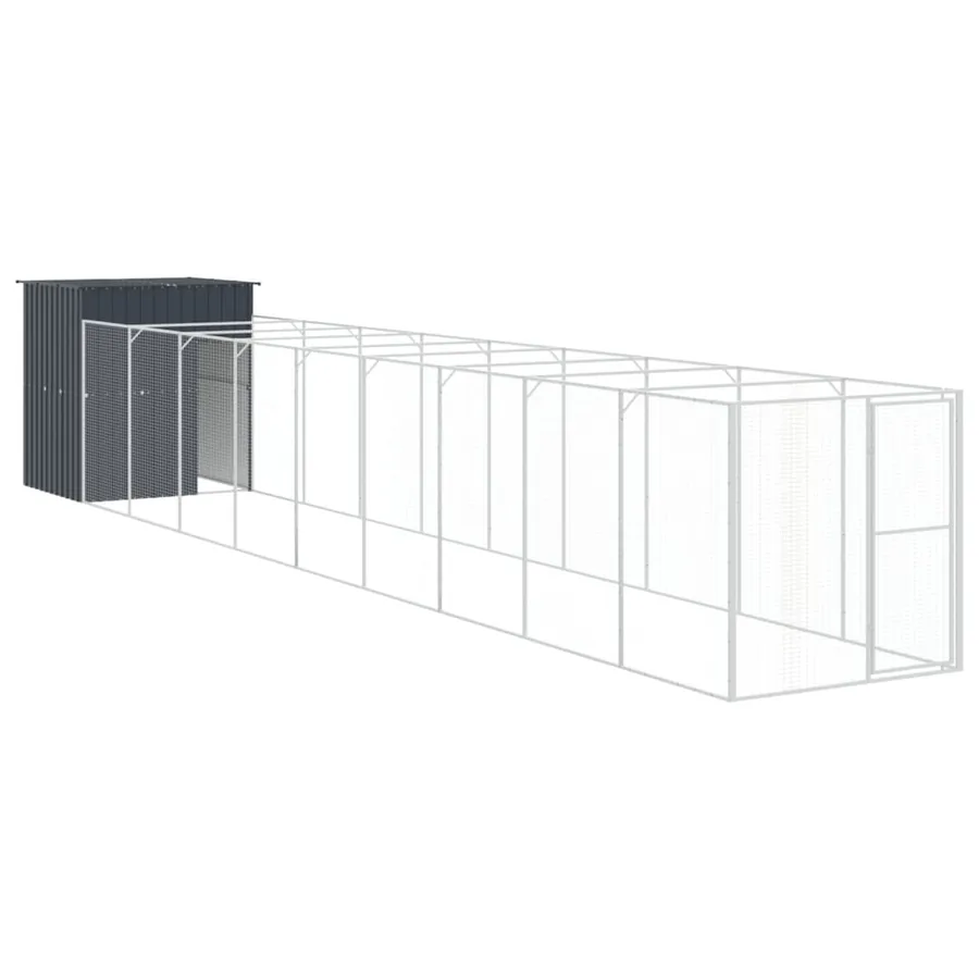 Niche pour chien avec cour anthracite 165x1067x181 cm - 2