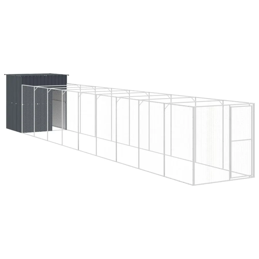 Niche pour chien avec cour anthracite 165x1067x181 cm - 5