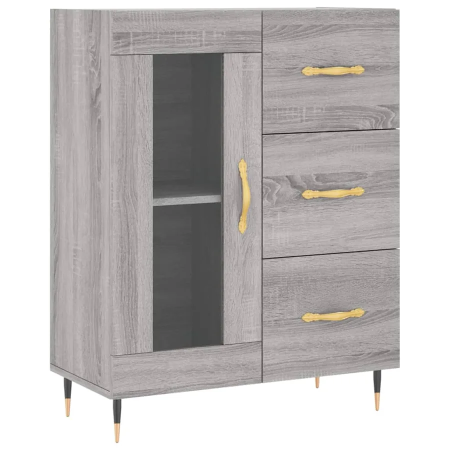 Buffet sonoma gris 69,5x34x90 cm bois d'ingénierie - 2