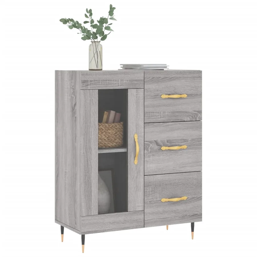 Buffet sonoma gris 69,5x34x90 cm bois d'ingénierie - 3
