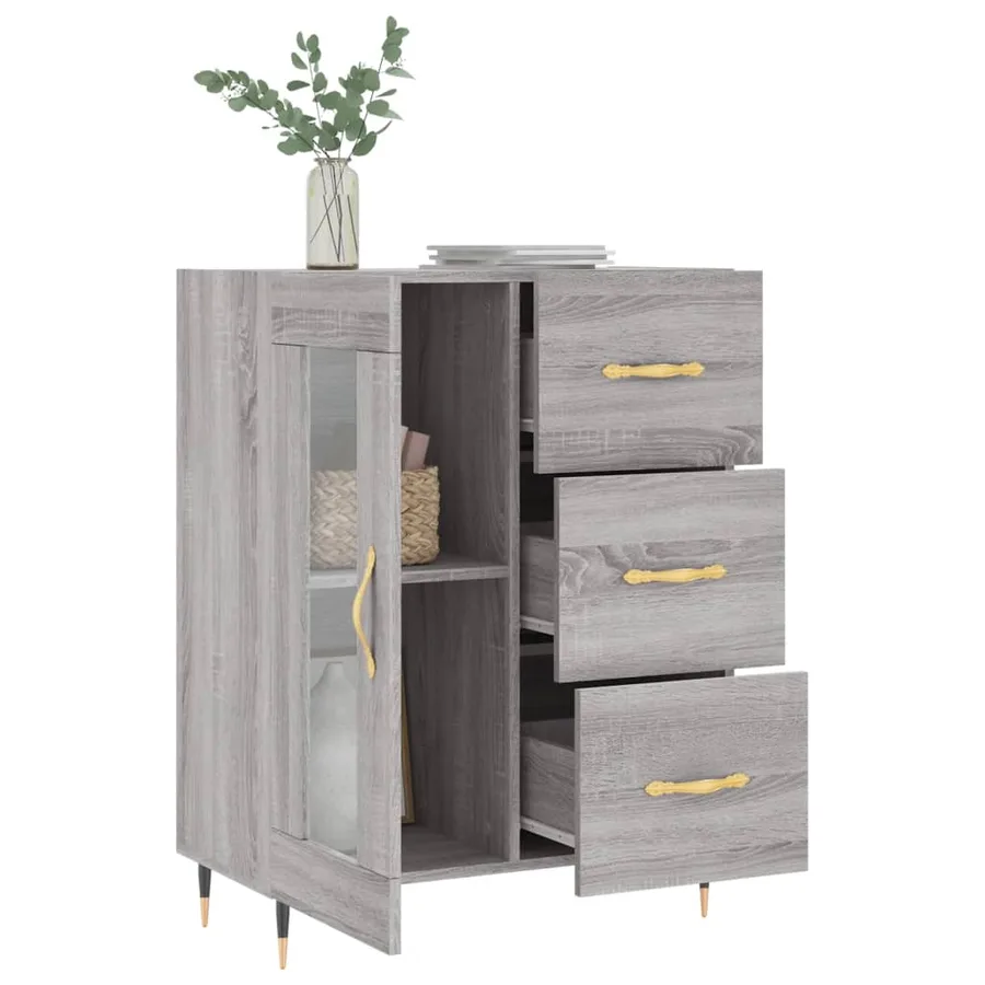 Buffet sonoma gris 69,5x34x90 cm bois d'ingénierie - 4