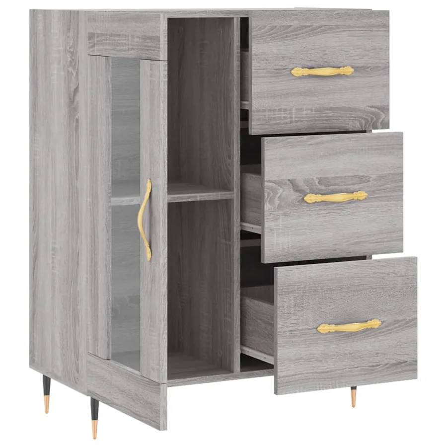 Buffet sonoma gris 69,5x34x90 cm bois d'ingénierie - 6
