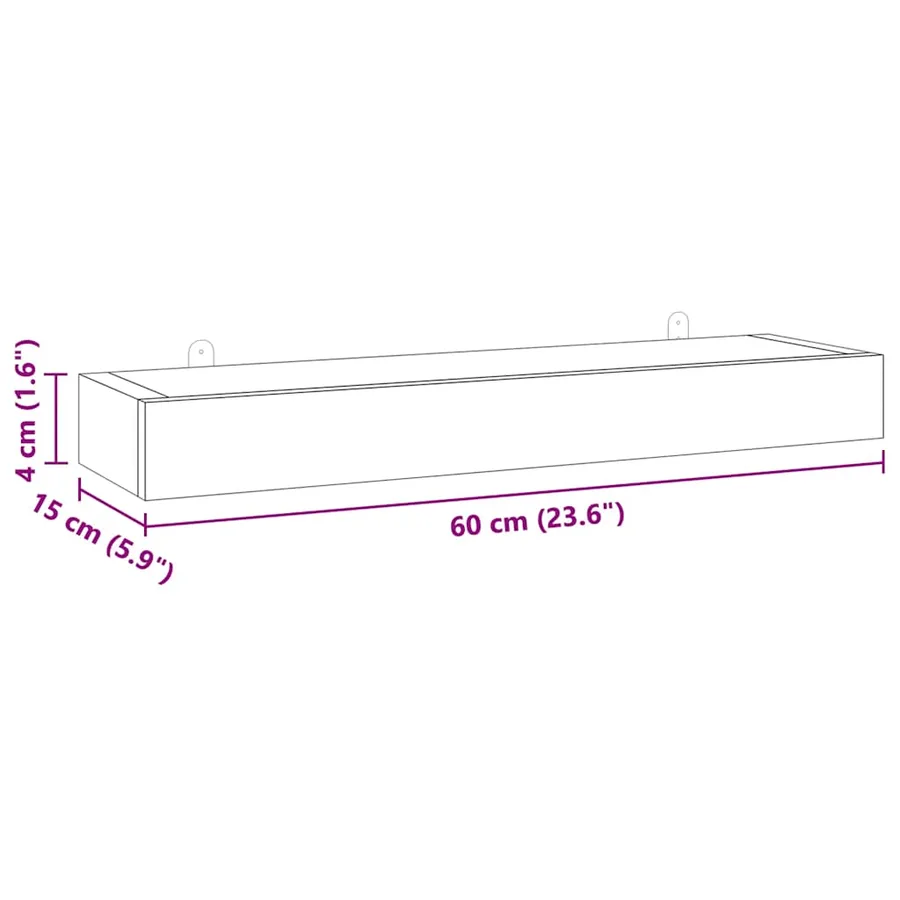 Étagères murales 2 pcs 60x15x4 cm bois de teck massif - 9