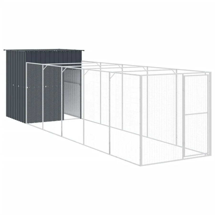 Niche pour chien avec cour anthracite 165x659x181 cm - 2