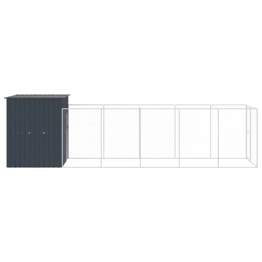 Niche pour chien avec cour anthracite 165x659x181 cm - 4