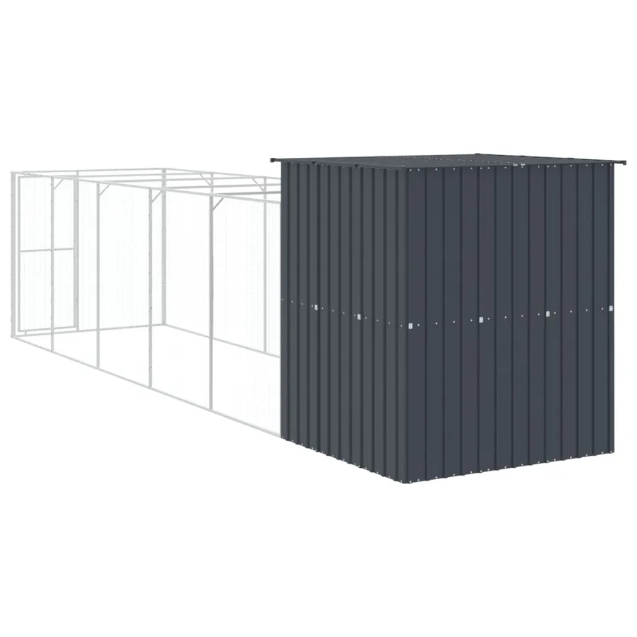Niche pour chien avec cour anthracite 165x659x181 cm - 5