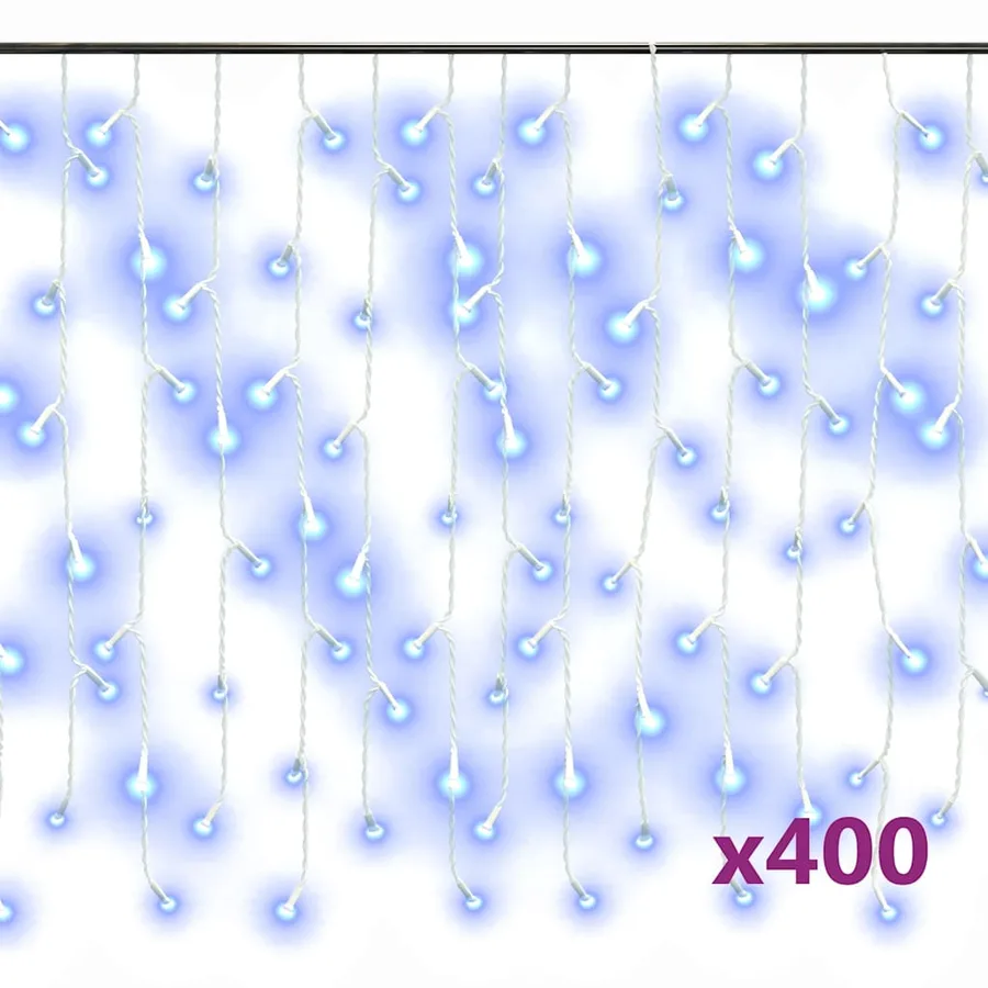 Rideau lumineux à glaçons LED 10m 400 LED Bleu 8 fonctions - 2