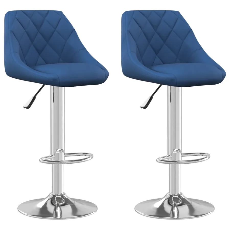 Tabourets de bar lot de 2 bleu velours - 2