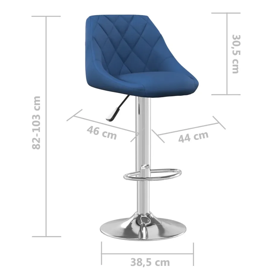 Tabourets de bar lot de 2 bleu velours - 9