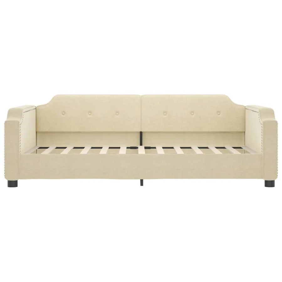 Lit de jour avec matelas crème 90x200 cm tissu - 4