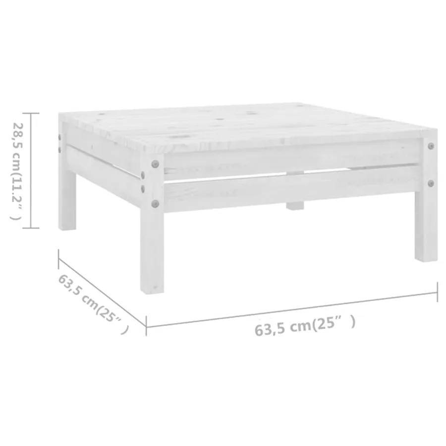 Salon de jardin 5 pcs Bois de pin massif Blanc - 8