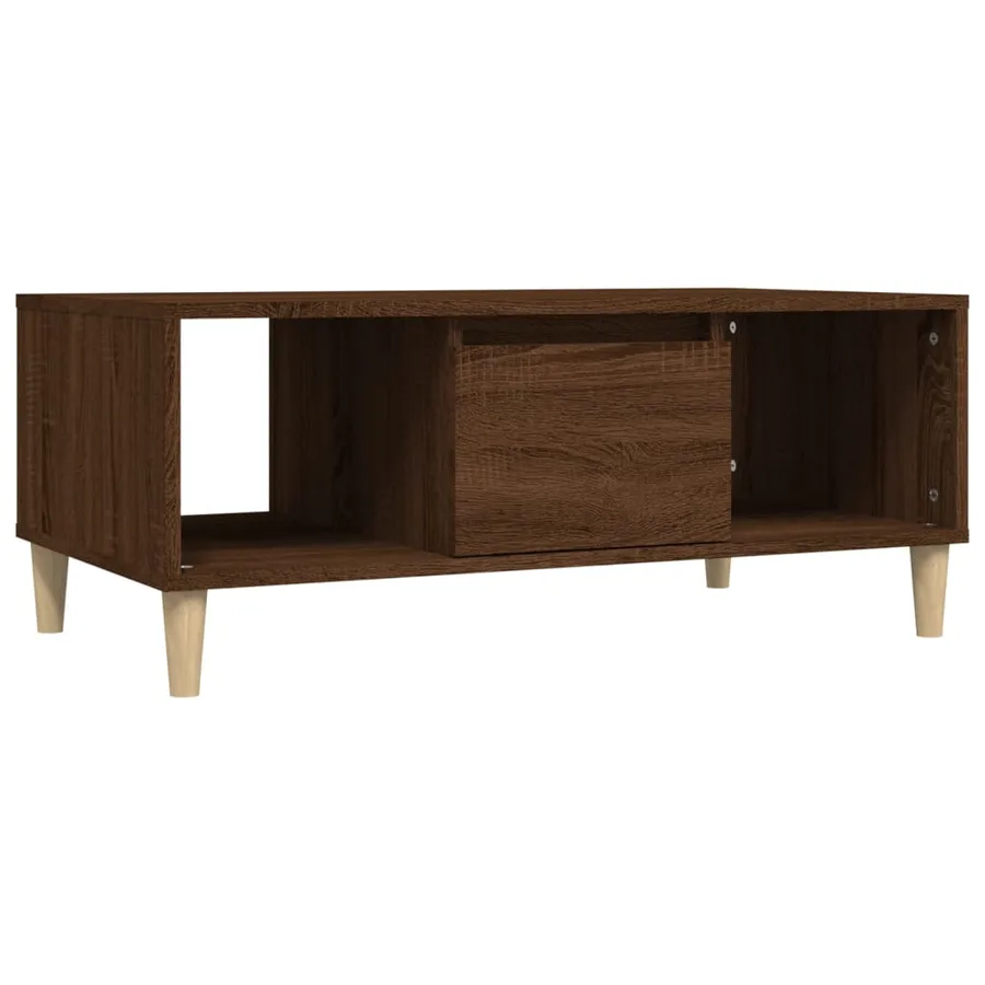 Table basse Chêne marron 90x50x36,5 cm Bois d'ingénierie - 2