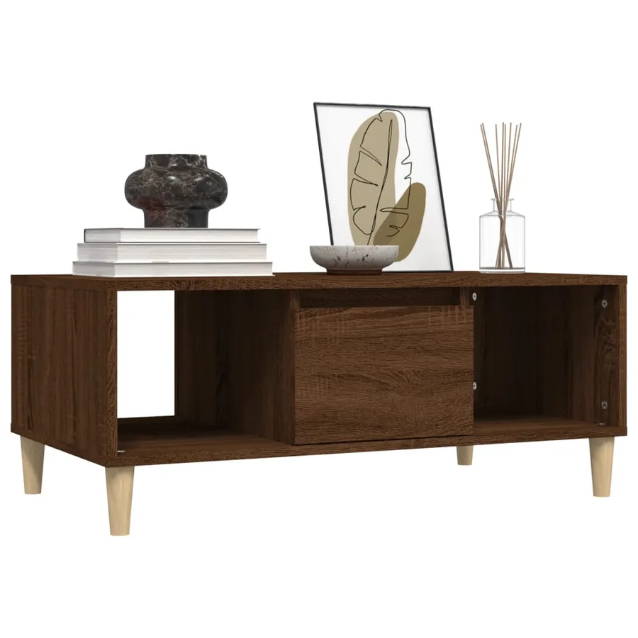 Table basse Chêne marron 90x50x36,5 cm Bois d'ingénierie - 4