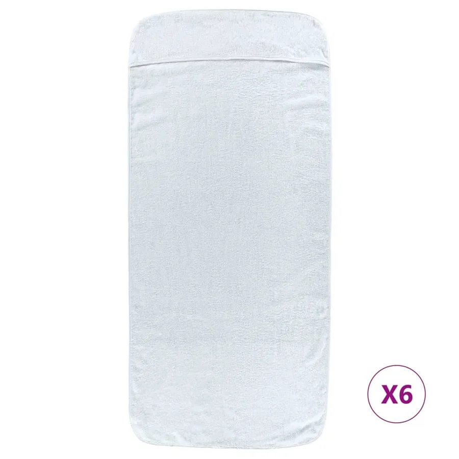 Serviettes de plage 6 pcs blanc 60x135 cm tissu 400 GSM - 3