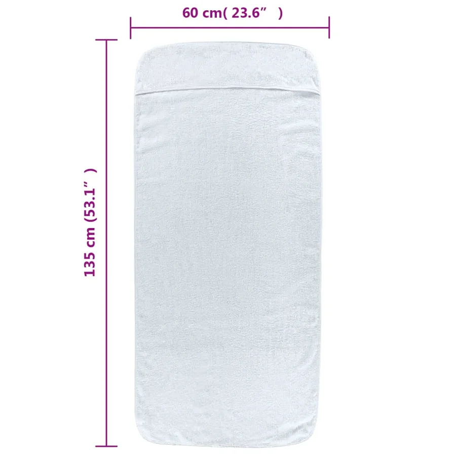 Serviettes de plage 6 pcs blanc 60x135 cm tissu 400 GSM - 8
