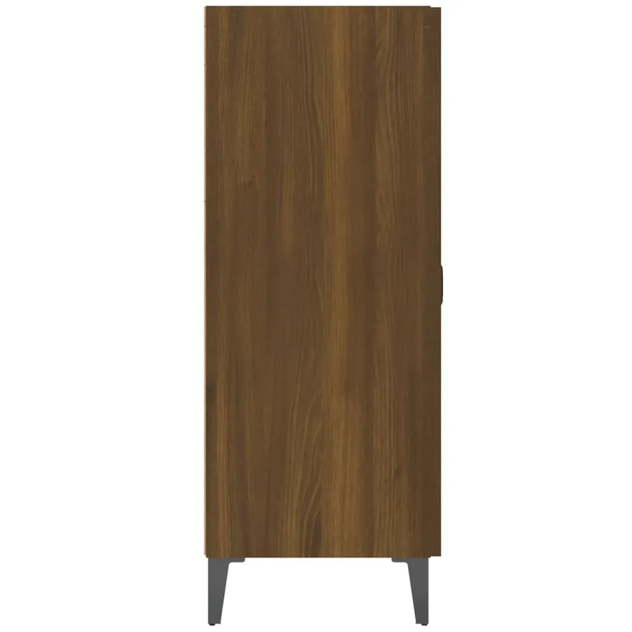 Buffet chêne marron 69,5x34x90 cm bois d'ingénierie - 6