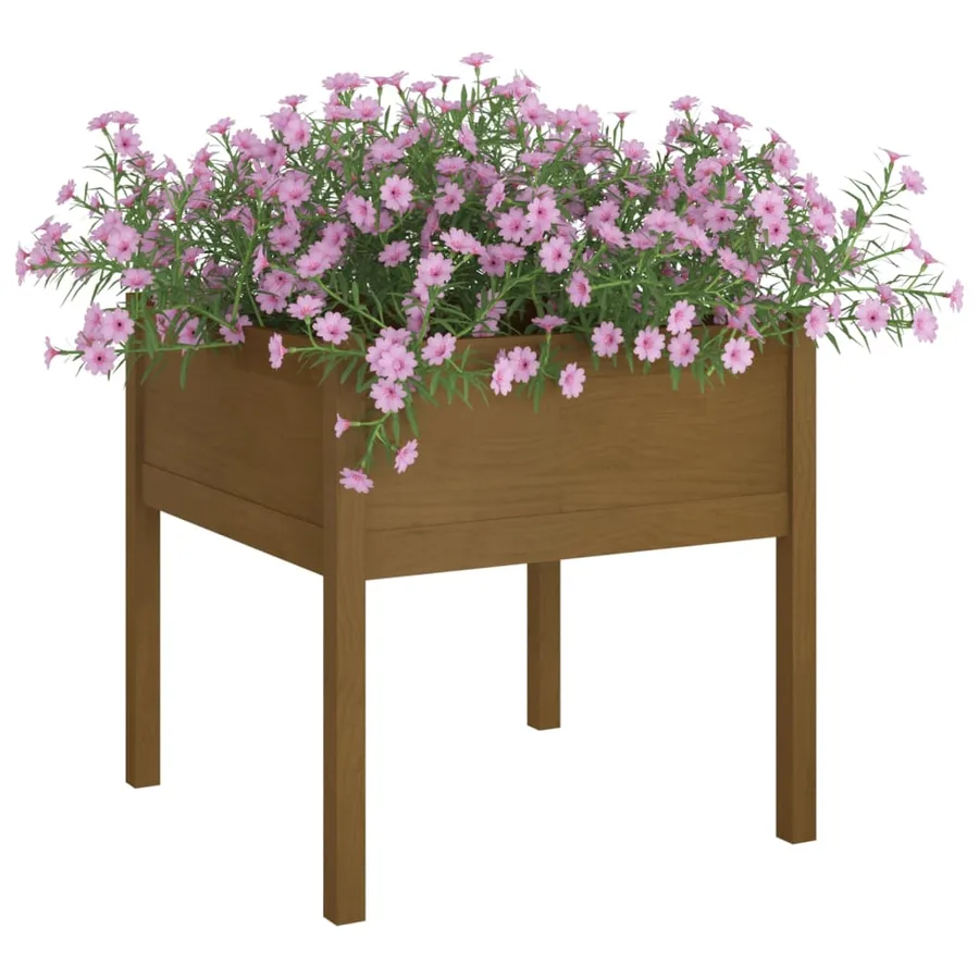 Jardinières 2 pcs Marron miel 70x70x70 cm Bois de pin massif - 3