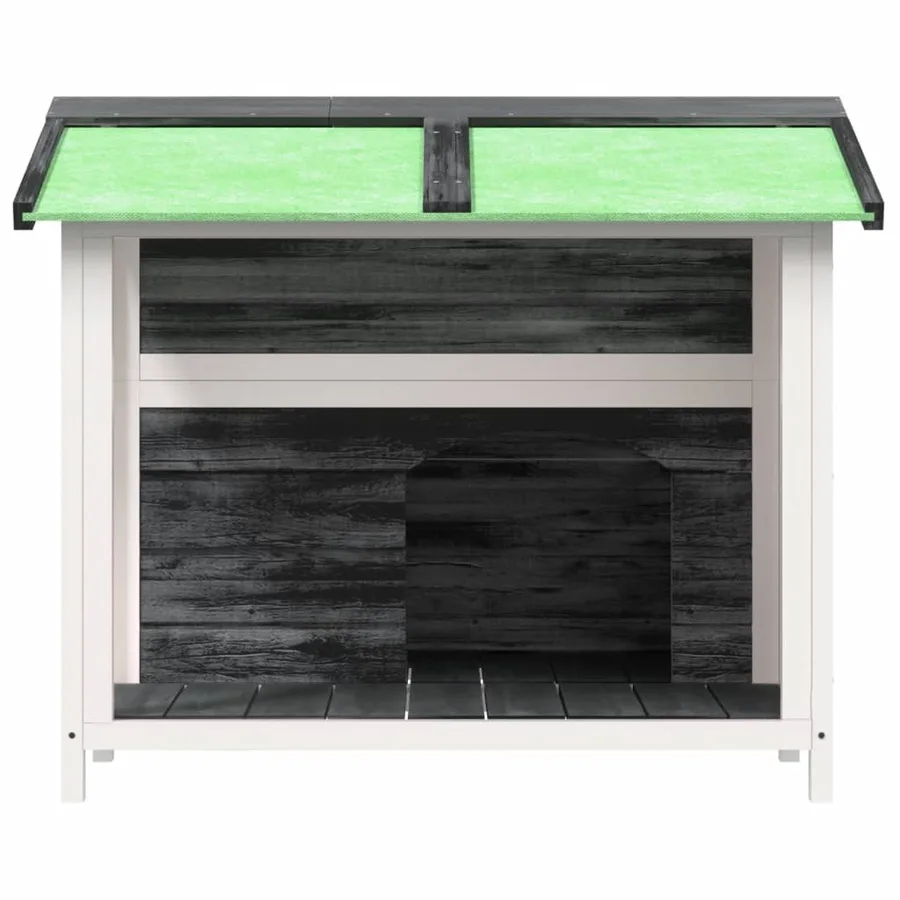 Chenil gris 96x87x80,5 cm bois de pin solide - 3
