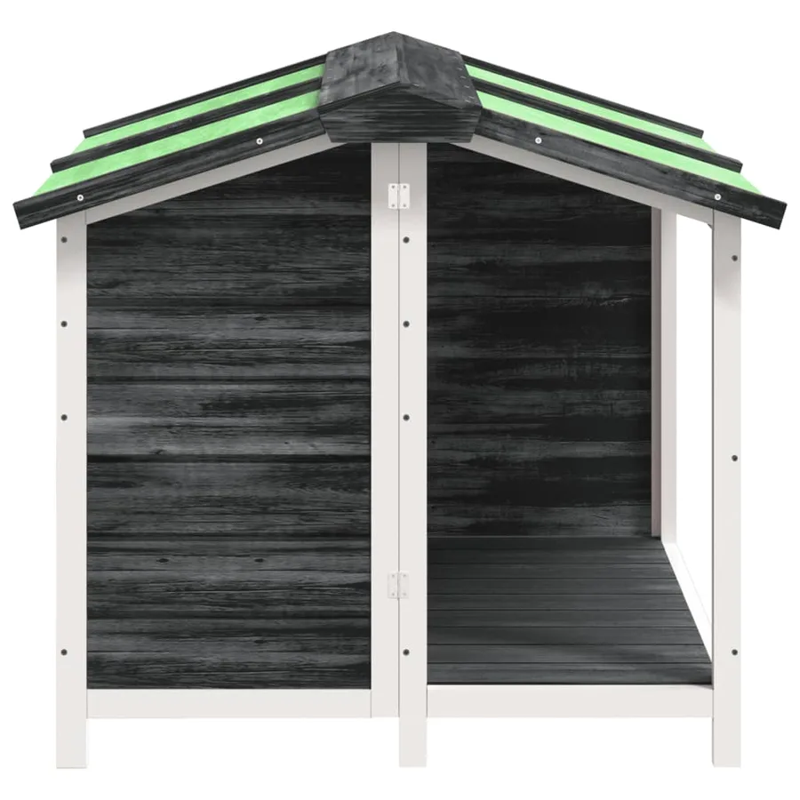 Chenil gris 96x87x80,5 cm bois de pin solide - 4