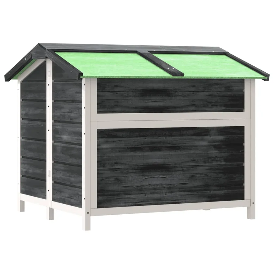 Chenil gris 96x87x80,5 cm bois de pin solide - 5