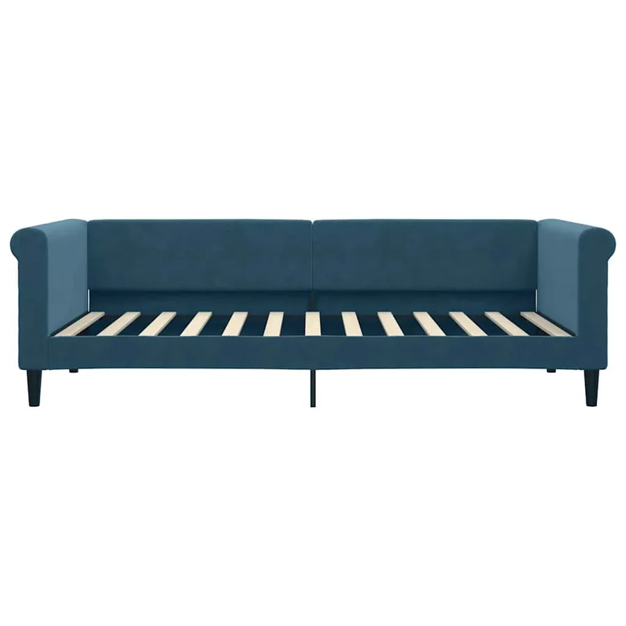 Lit de jour avec matelas bleu 90x200 cm velours - 4