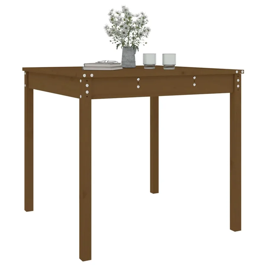 Table de jardin marron miel 82,5x82,5x76 cm bois massif de pin - 4