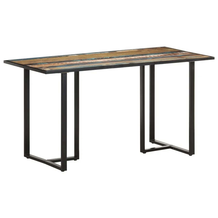 Table de salle à manger 140 cm Bois de récupération massif - 8