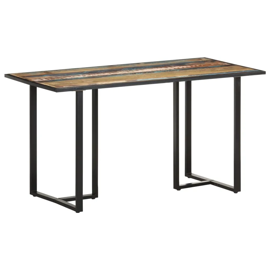 Table de salle à manger 140 cm Bois de récupération massif - 9