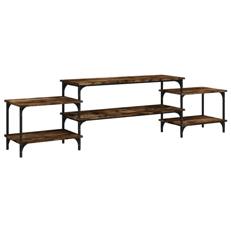 Meuble TV chêne fumé 197x35x52 cm bois d'ingénierie - 2