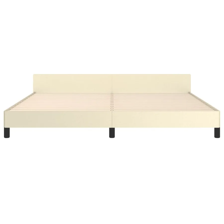Cadre de lit sans matelas crème 200x200 cm similicuir - 6