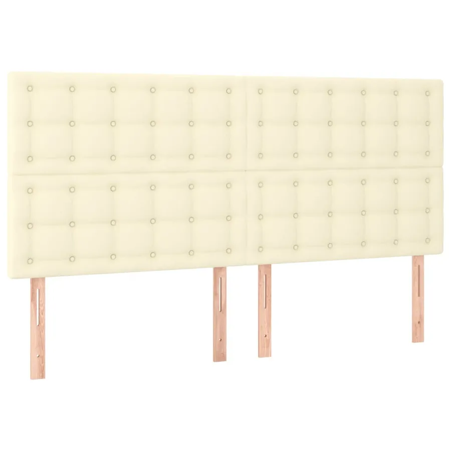 Cadre de lit sans matelas crème 200x200 cm similicuir - 9