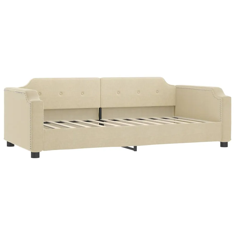 Lit de repos sans matelas crème 90x200 cm tissu - 2