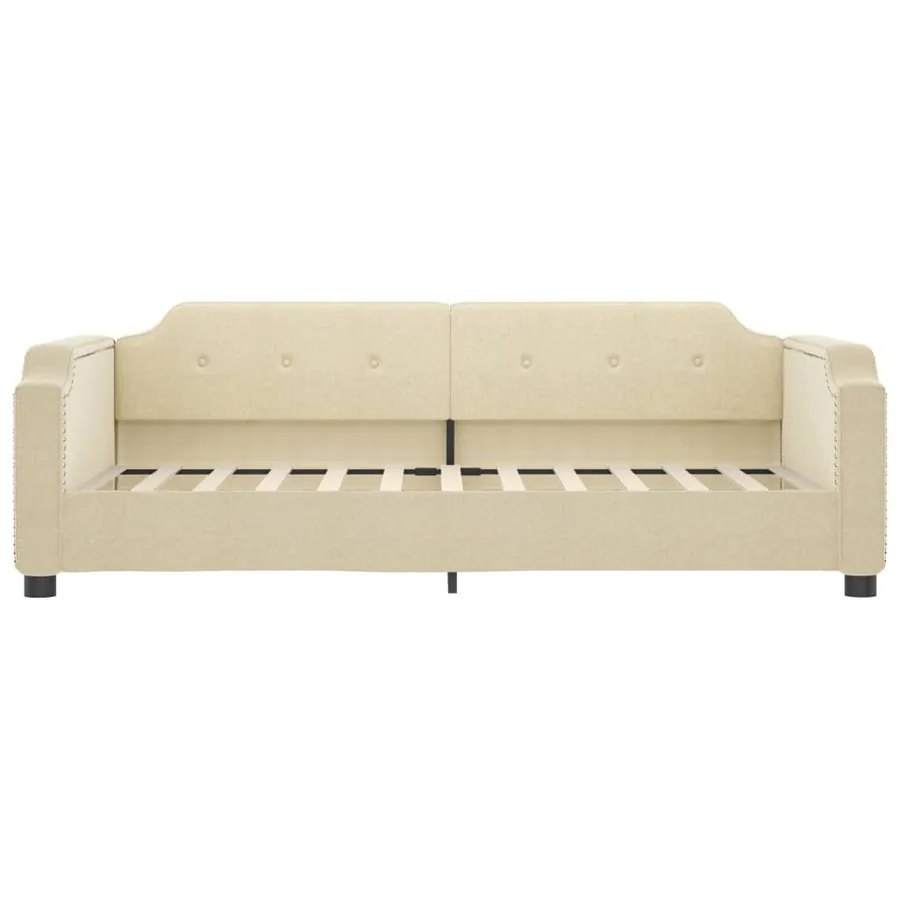 Lit de repos sans matelas crème 90x200 cm tissu - 3