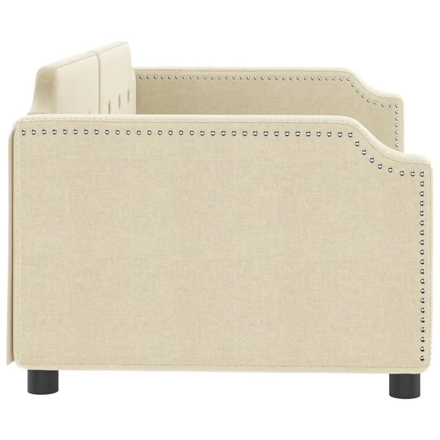 Lit de repos sans matelas crème 90x200 cm tissu - 4