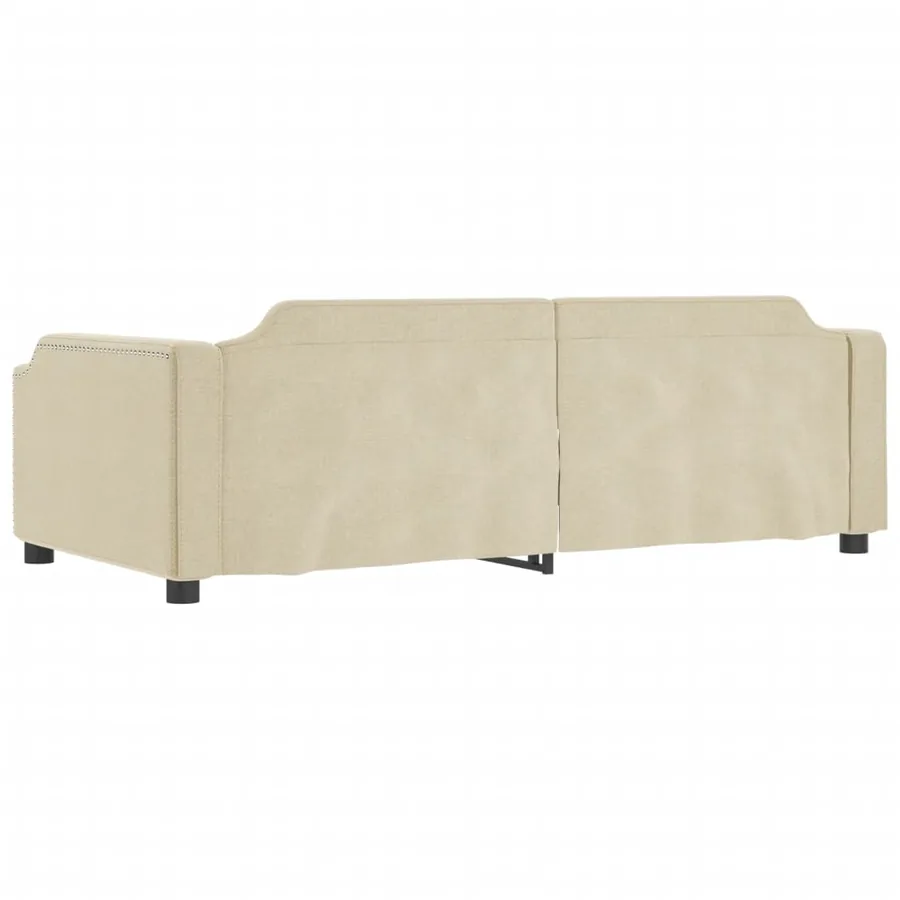 Lit de repos sans matelas crème 90x200 cm tissu - 5